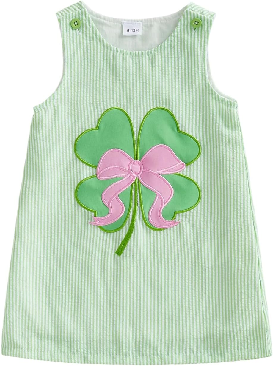 Toddler Baby Girl Valentines Day Outift Heart Print Dress Striped Sleeveless Tank Dress Infant Clothes Summer