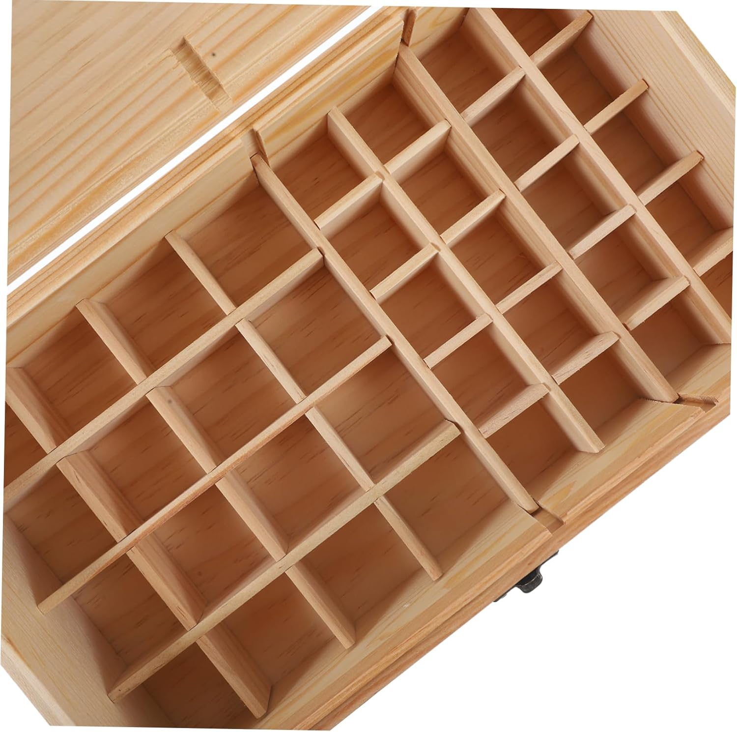 Essential Oils Display Case Wooden Storage Box Snap Closure for Roller Bottles Random Style