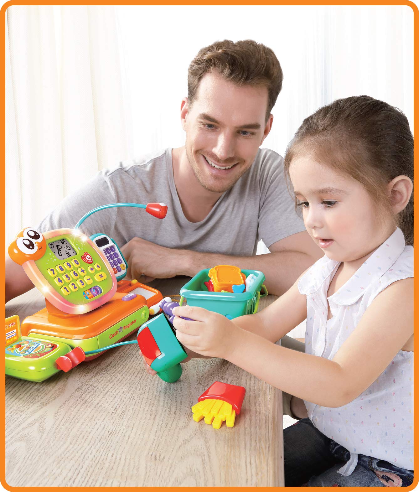 JOYIN Big Play Cash Register Pretend Shopping Toys for Kids, Grocery