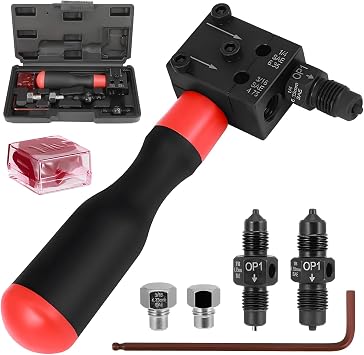 Brake Pipe Flaring,3/16 and 1/4 in Double Flaring Tool,Handheld Metal Head Pipe Flaring Tool Kit, Suitable for Professional Brake Pipe Flaring,Suitable for Brake Pipe Repair and Flaring