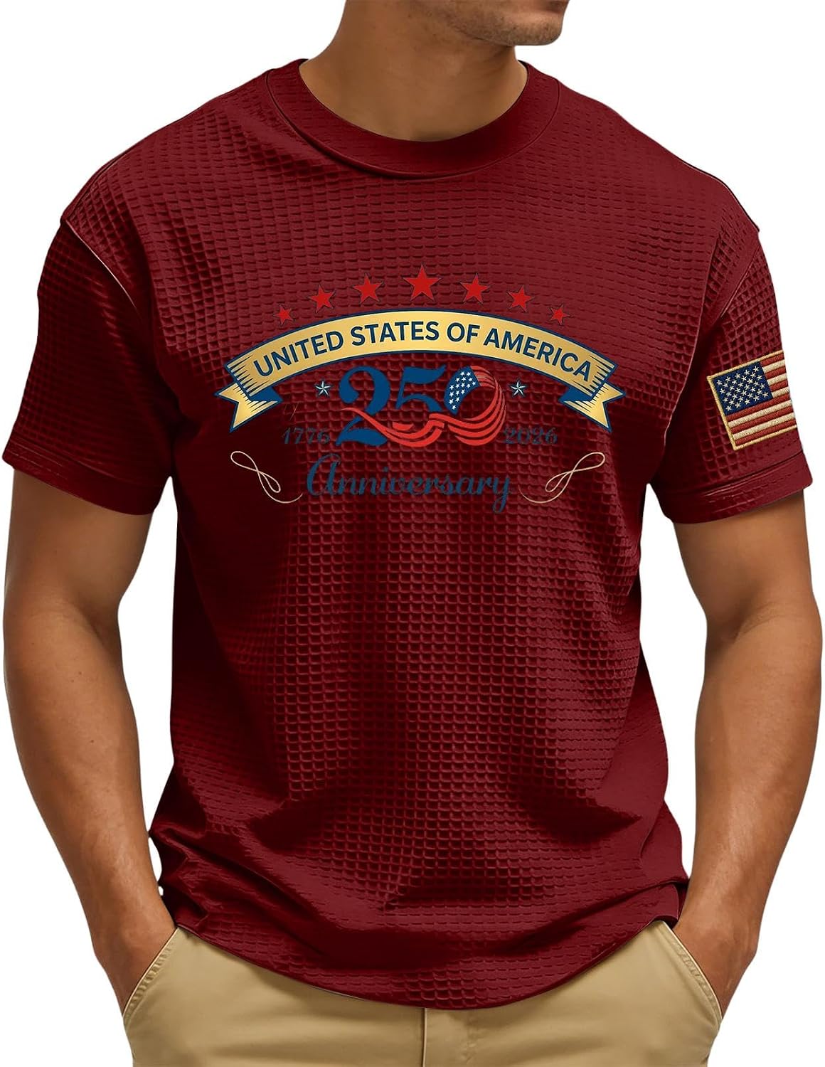 RTRDE Men's 250 Years America T Shirt Short Sleeve 250th 4th of July Independence Day Patriotic Shirt, S-3XL