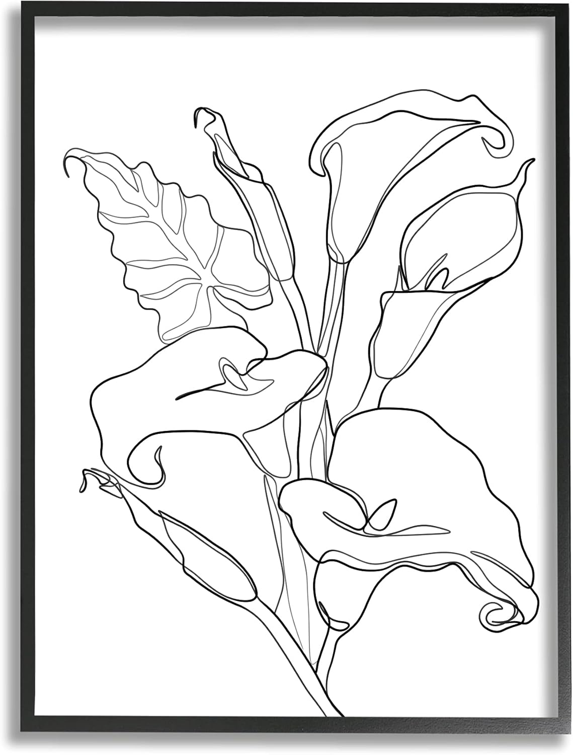 Stupell Industries Calla Lily Floral Stem Modern Minimal Line Drawing