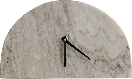 Miniatura 3 de Bloomingville Reloj decorativo de media luna de mármol, beige y negro