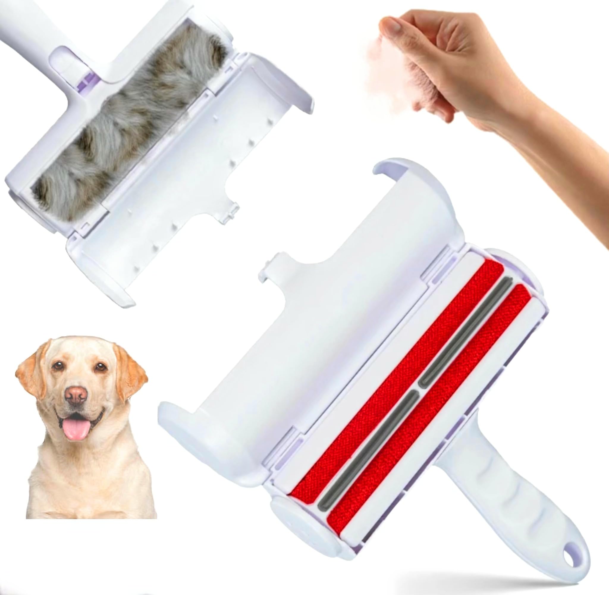 Pet Hair Remover, Felt Roller Collects Dog/Cat Hair, Works on Clothing and Furniture