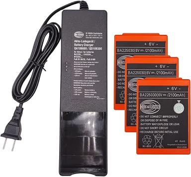 1 x Charger + 3 x Battery QA109600/QD109300 AC 100V  240V Battery Charger with HBC Radiomatic BA225030 6V 2100mAh Ni-MH Rechargeable Battery for HBC Radiomatic BA225030 Battery Direct Charger