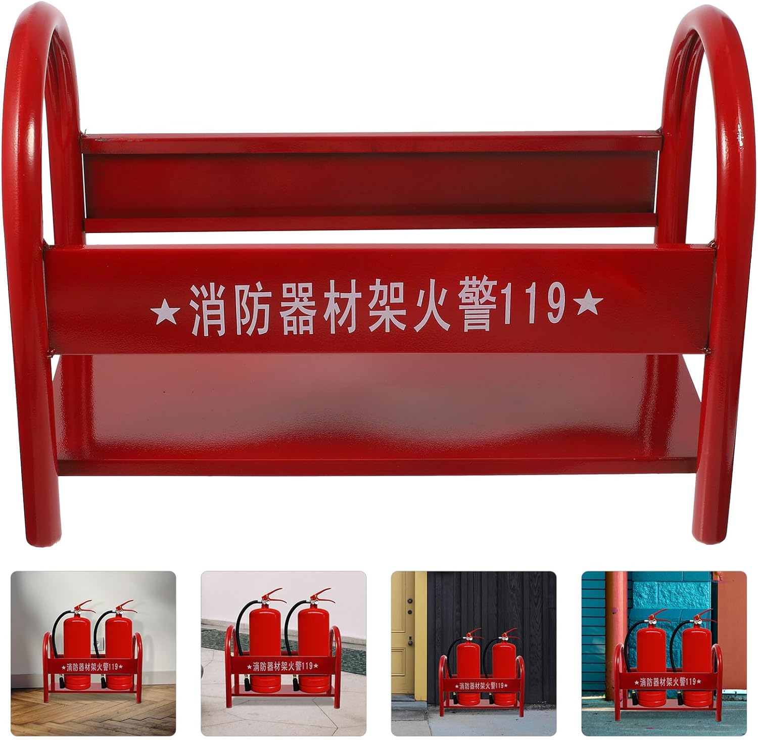 FUOYLOO Heavy Duty Metal Fire Extinguisher Shelf Fire Extinguisher Storage Holder Rack for Home Office School Use