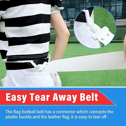 Miniatura 4 de Junkin Juego de cinturones y banderas de fútbol para 6 jugadores, cinturón de fútbol ajustable con 3 banderas por cinturón para niños, adolescentes