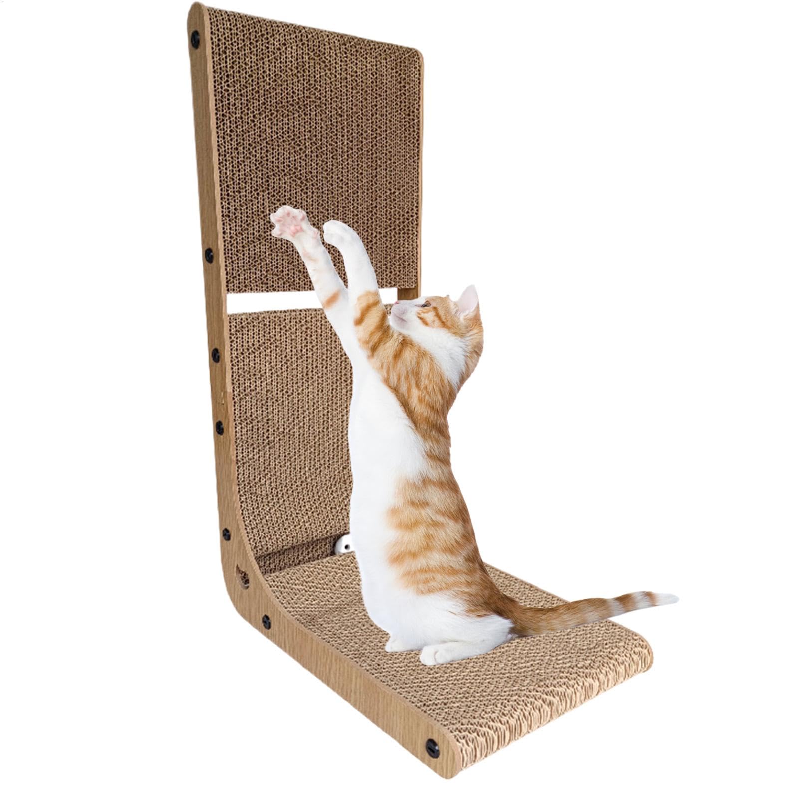 Katzenkratzbaum aus Pappe | Kratzbrett für Katzen | L-förmige Kratzmatte | für Katzen - Vertikale Entspannung Kratzbrett für Katzen | Wandmontage für Indoor-Katzen
