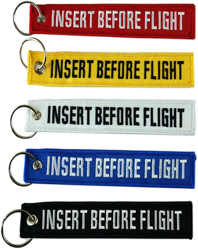 5X Insert Before Flight Color Multi-Pack Combo Key Chain 5.5" x 1" Motorcycle ATV Car Truck Keychain
