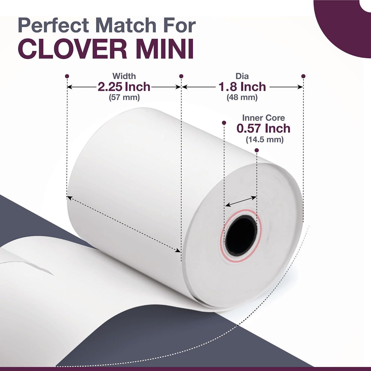 Receipt Paper for Clover Mini and Clover Mobile Thermal Printer - Receipt Paper Rolls Compatible with Clover Mini POS models C200, C300, C301, C302, C305-50 Rolls