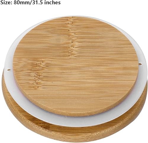 Miniatura 3 de iiniim Tapas reutilizables de bambú, tapas de silicona para anillo de sellado de silicona para botellas pequeñas y regulares, conservas de