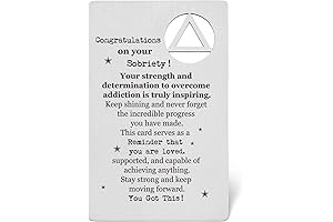 clesellix Sobriety Gifts for Women Men, Recovery Metal Wallet Card for Addiction Recovery