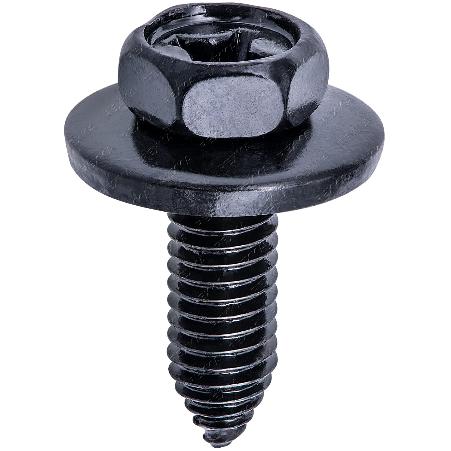 Rexka 20pcs M6-1.0 Tapping Screw Bolt for Jeep Dodge Ram Grand Cherokee Wrangler JK Dodge Ram - Convertible Top Mounting Plate/Fuel Filler Door/