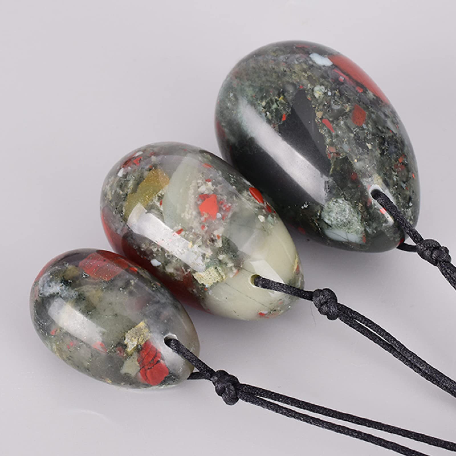 Collections de la Maison 3Pcs Naturel Matériel Oeuf Femmes Kegel Exercice Jade Oeuf Kegel Boule D'oeuf, 3 Oeufs