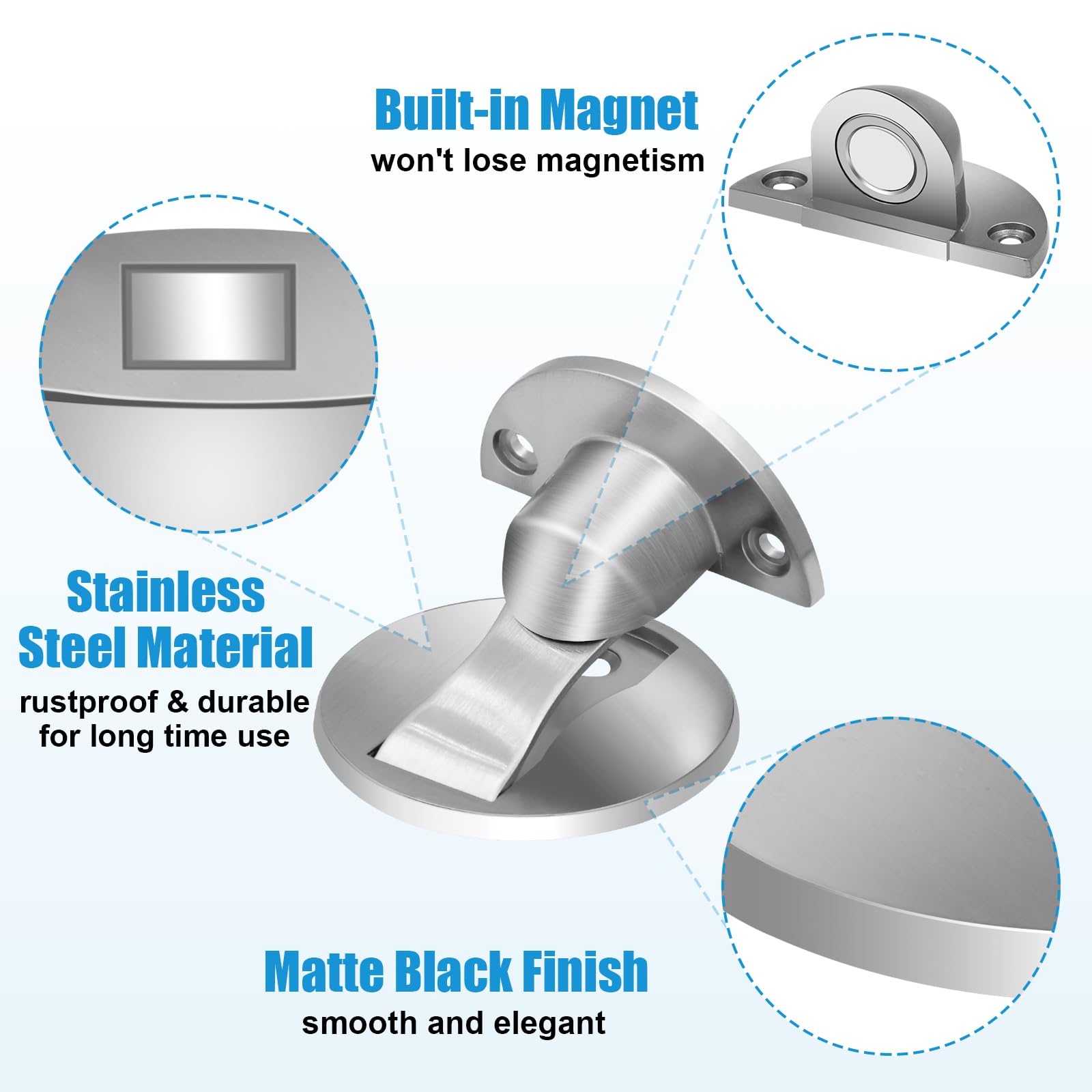 Invisible Magnetic Door Stopper - No Drill -4