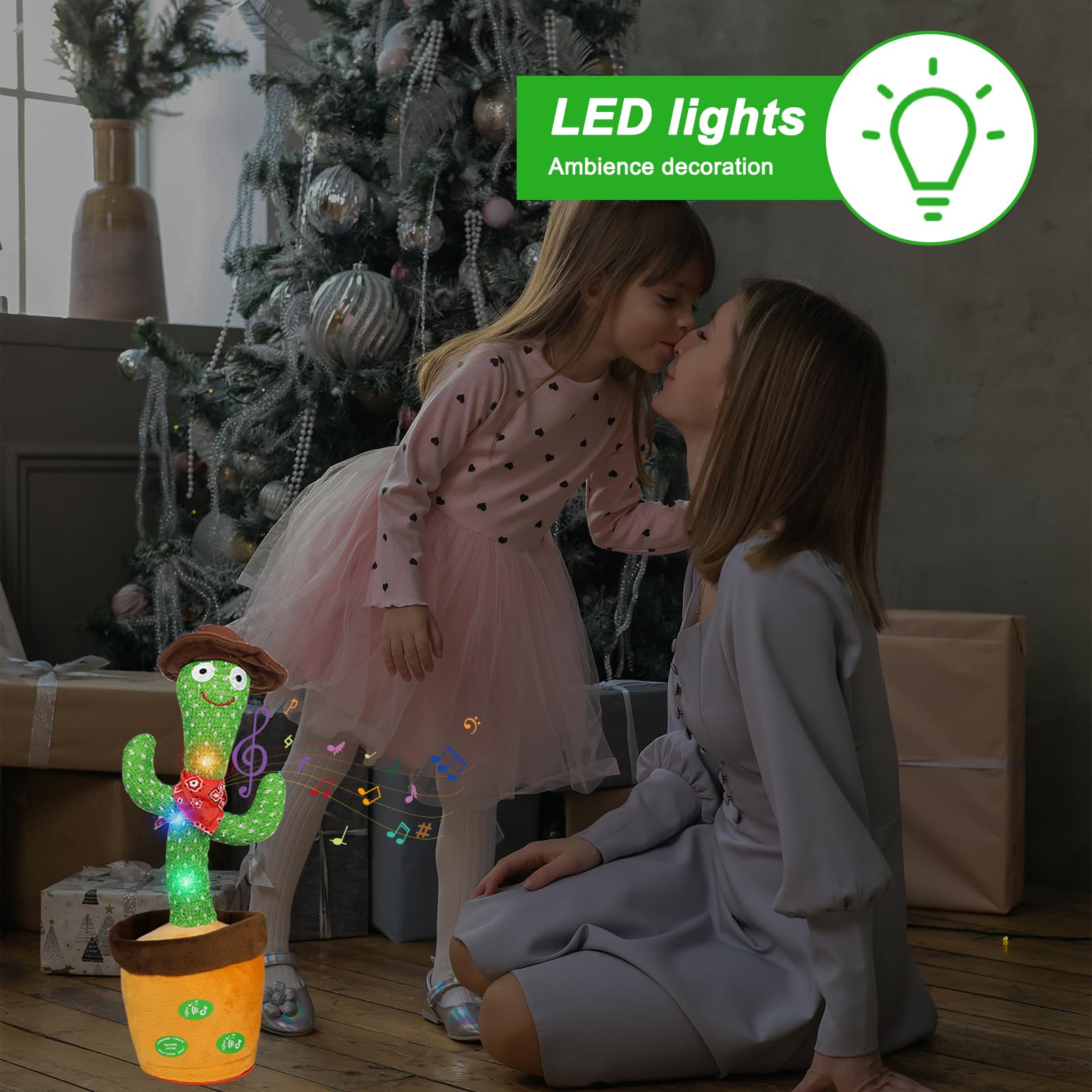 MeHoo Cactus Qui Danse et Répète avec Contrôle du Volume Jouet Éducatif pour Bébé