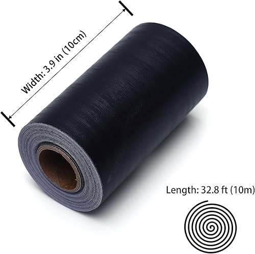 Miniatura 2 de Papel tapiz de veta de madera negra para despegar y pegar, papel tapiz impermeable de PVC extraíble para marco de espejo, azulejos de cocina,
