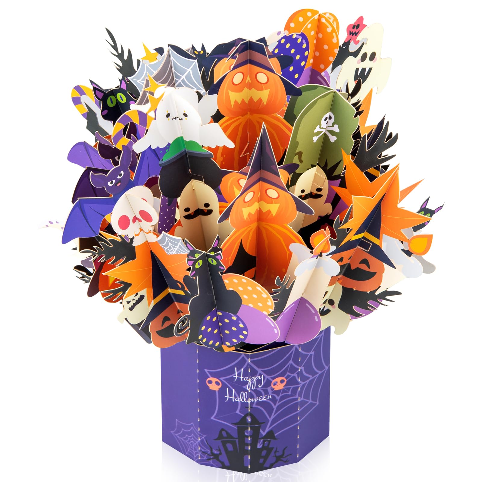 Purple Ghost Pop Up Greeting Card with Blank Note & Envelope, celebration gift for Halloween, Love, Birthday, Anniversary, Special Moment, Holiday, Housewarming โ image 1