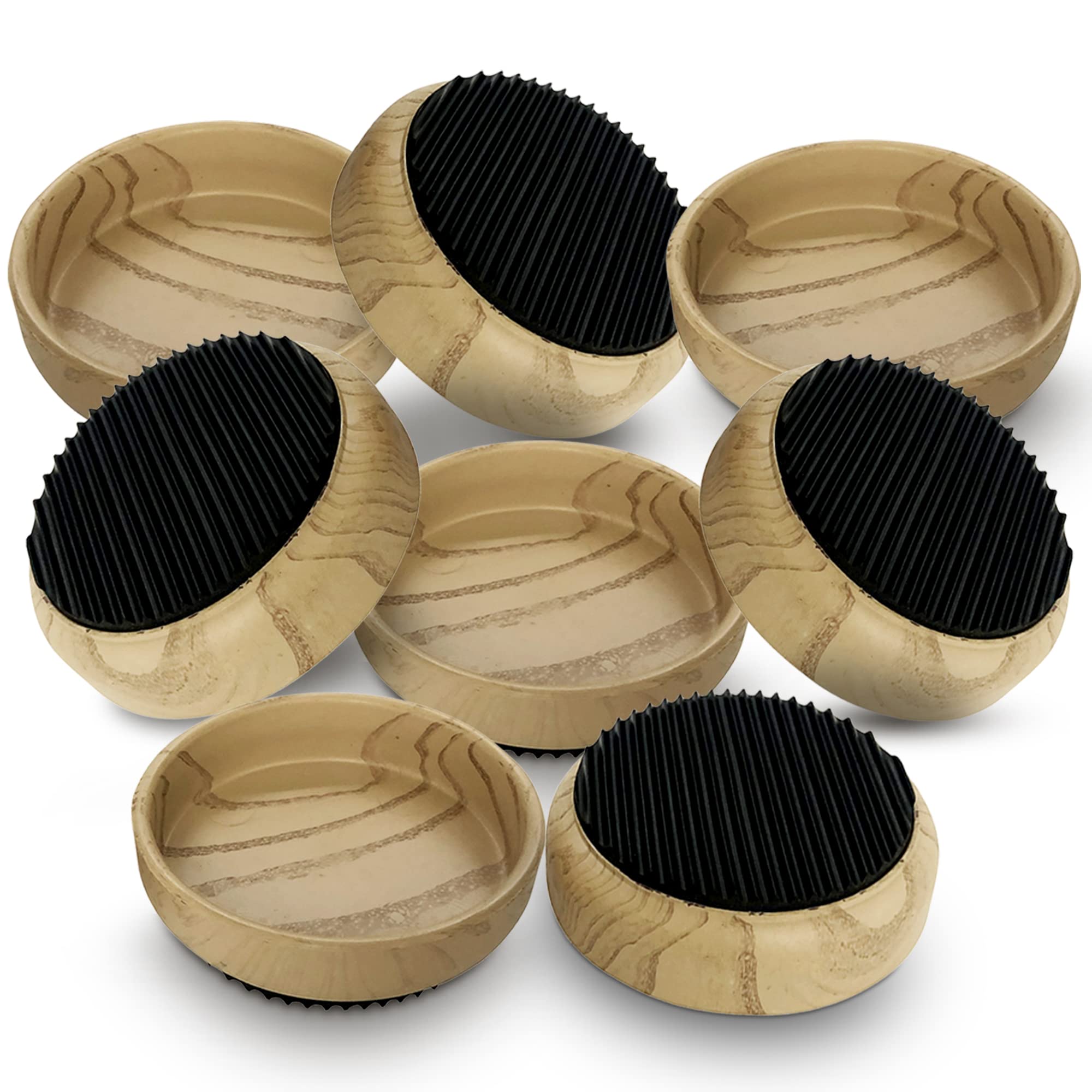 SOL 8pk Rubber Case Castor Cups - Non-Slip Caster Cups to Protect Wooden Floors and Carpets - Floor Protectors for Furniture Legs, Chairs, Tables, Sofas & Heavy Furniture