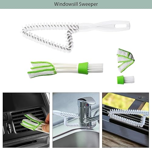 Miniatura 5 de Openfly Herramienta de limpieza veneciana para persianas de mano, herramienta de limpieza de persianas de ventana, cepillo de limpieza de ranuras