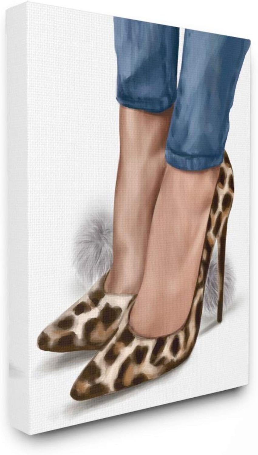 Stupell Industries Fashion Animal Print Heels Poms Ziwei Li Grey Framed Wall Art, 16 x 20