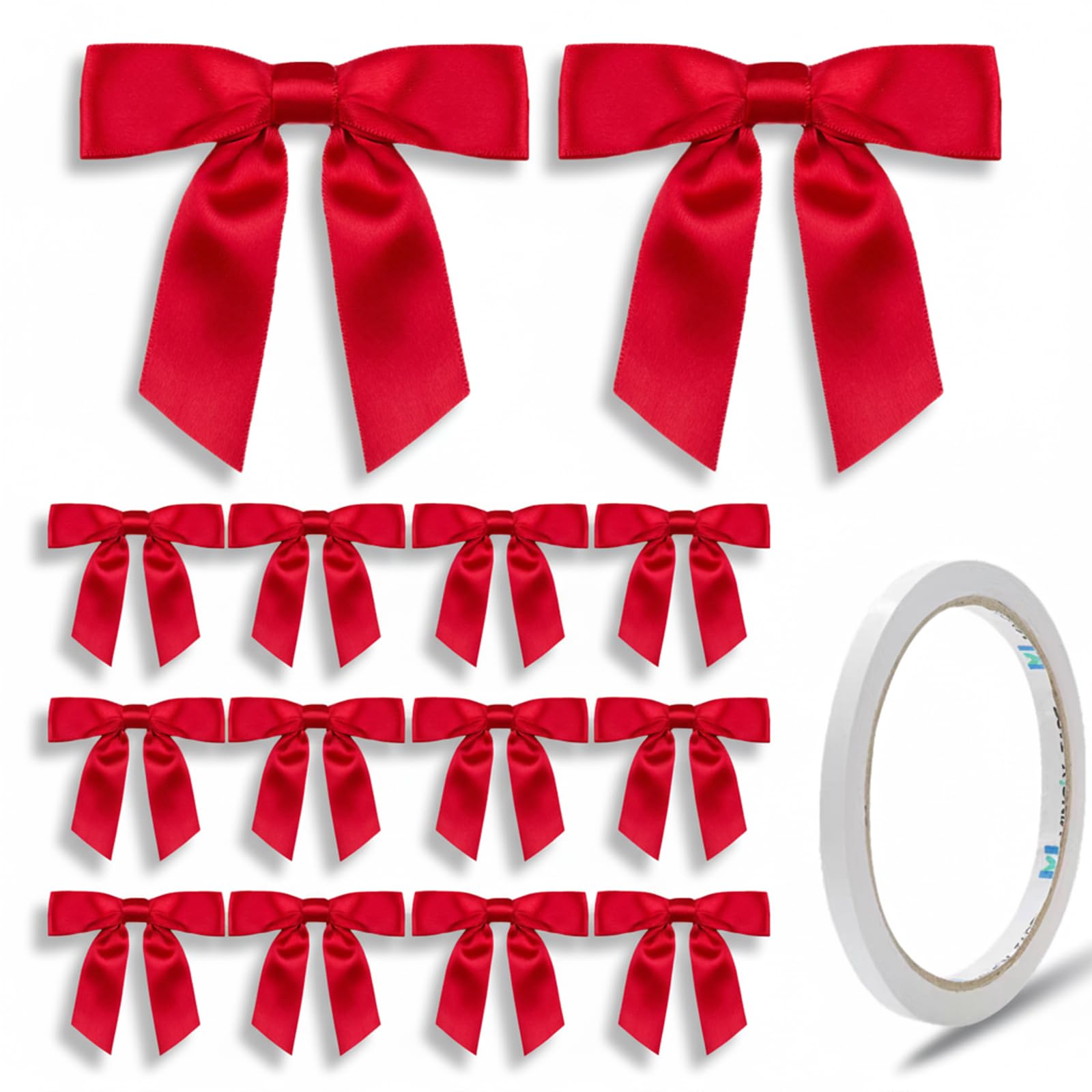 Photo 1 of 2.5inch Red Bows,30pcs Self Adhesive Gift Wrap Bows Small Premade Ribbons Crafts Christmas Bows for Presents