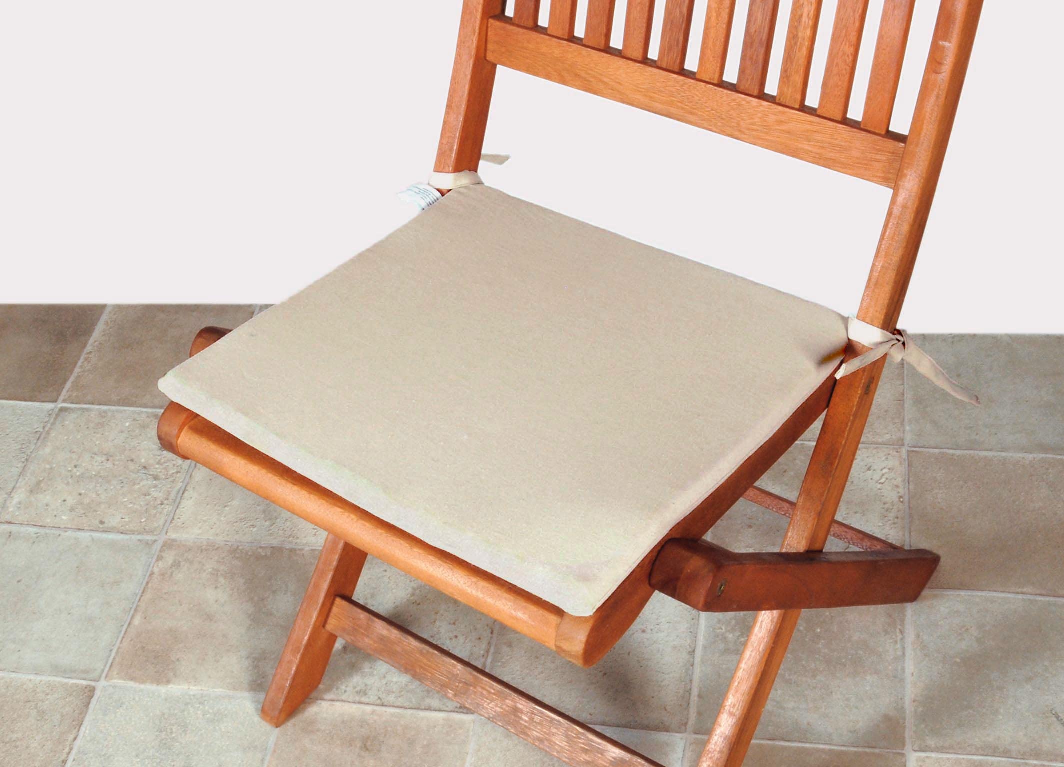 Atout Ciel Set di 6 cuscini per sedia, tinta unita, 40 x 40 cm, colore: Beige