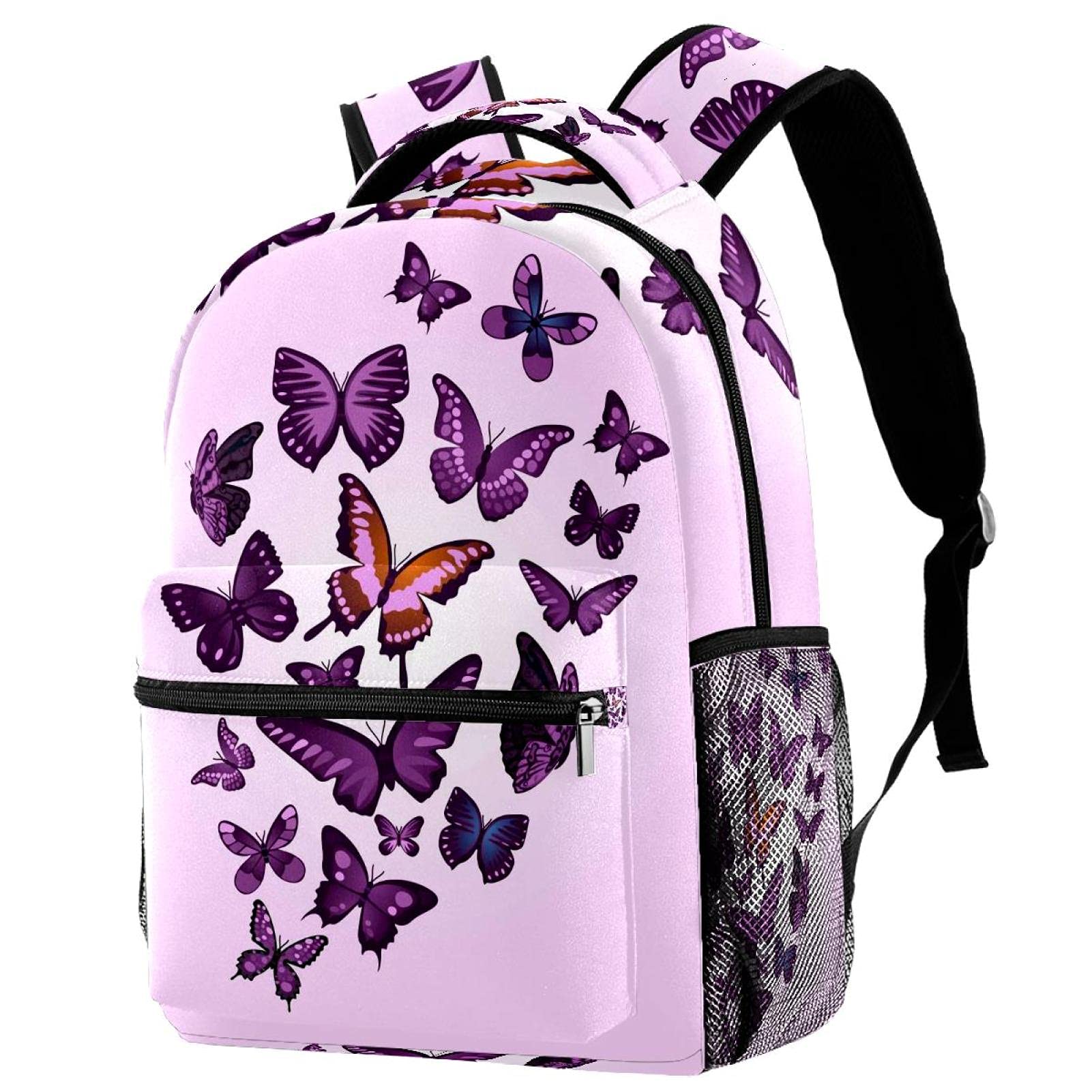 Sac d'école papillon pour étudiants : le sac à dos décontracté multicolore - 7