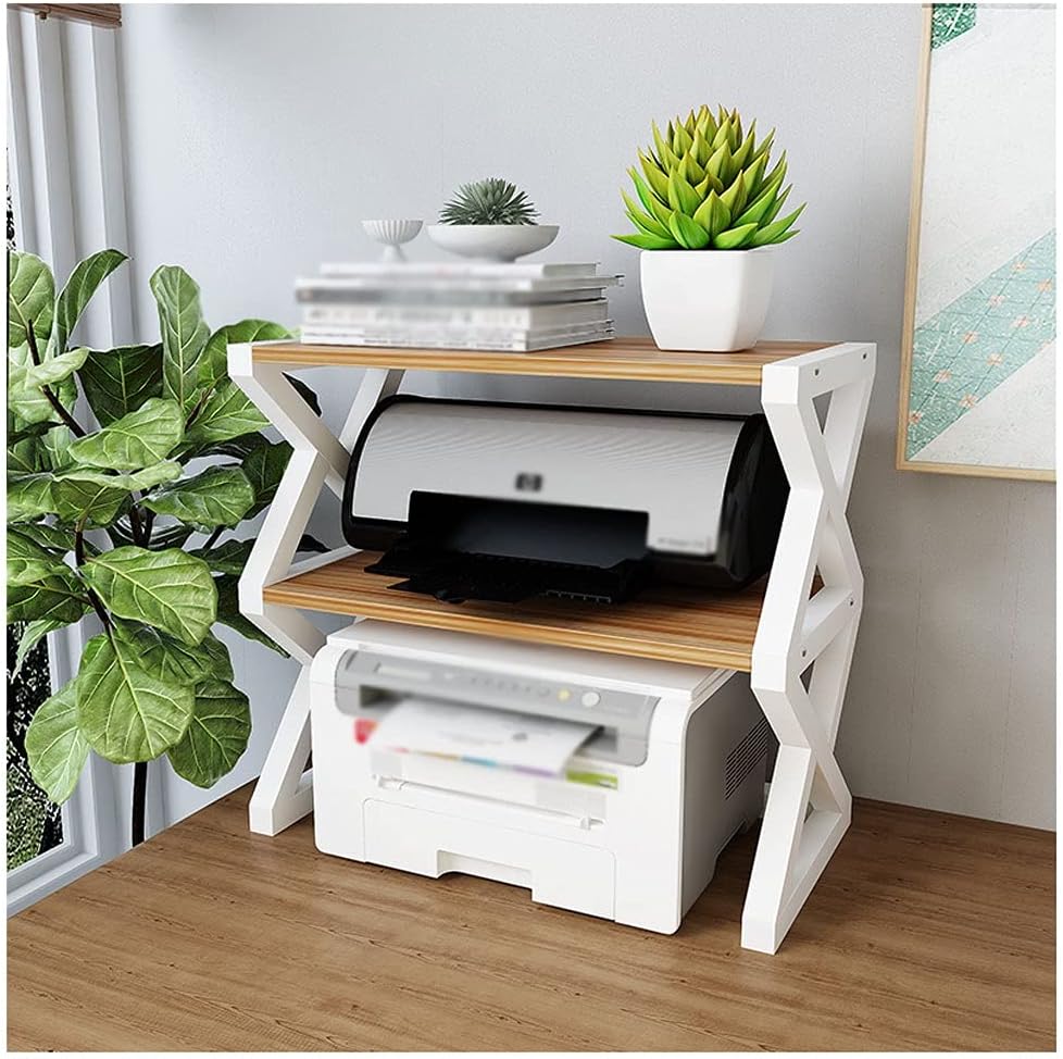 Amazon.co.jp プリンタスタンド 3層デスクトッププリンタスタンドオフィスデスクトップ多機能ファックス機スキャナー棚ホームコピー機
