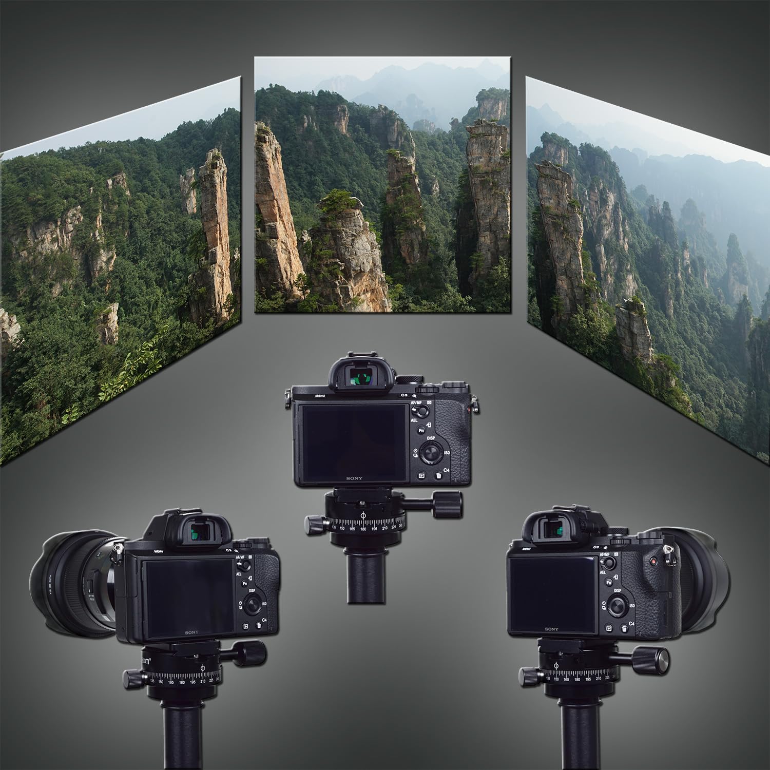 SIOTI Camera Tripod Quick Plate Mount Adapter, with PU70 Quick Plate Adapter, Compatible with RRS/ARCA Ball Head or Any Tripod Head/Tripod with 1/4" or 3/8" Mount (Red Knob)