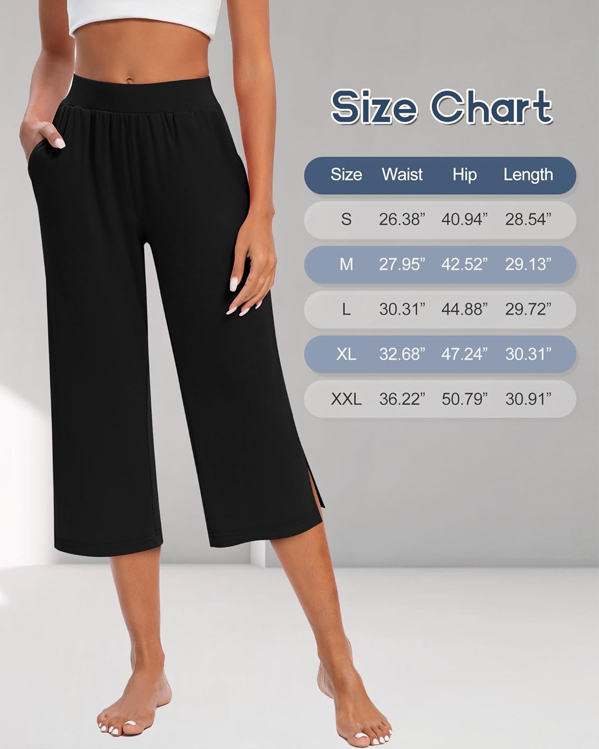 3 Pack Women's Capri Pants Capri Joggers Loose Cropped Workout Sweatpants Running Lounge Pants with Pockets - Image 6