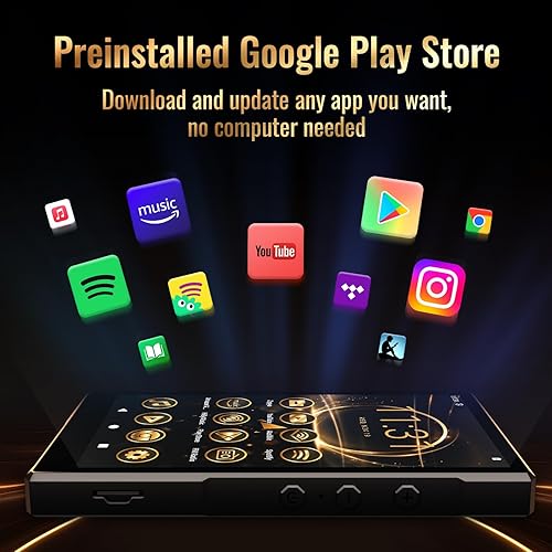 Miniatura 2 de Luoran Reproductor de MP3 con Bluetooth y WiFi, reproductor de música MP4 Android con Spotify, Play Store, descarga e instalación gratuita, pantalla