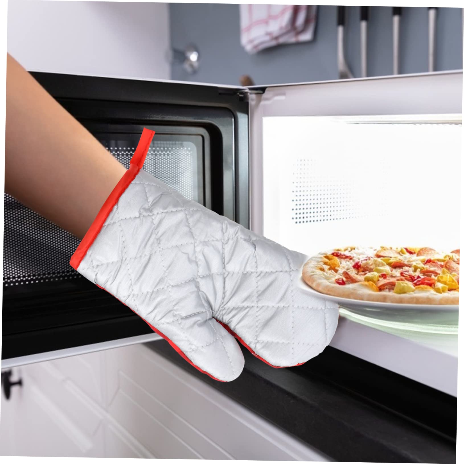 MAGICLULU 6 Sets Mikrowellenhandschuhe Ofenhandschuhe Ofenhandschuhe Weihnachtsofenhandschuh Und Topflappen Fäustlinge Doppelte Küchenhandschuhe Ofenmaske Weihnachtsanzüge Bedruckte