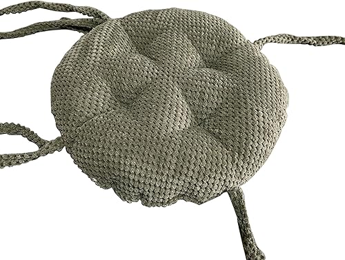 Miniatura 9 de Cojín de asiento redondo personalizado, almohadillas antideslizantes para silla con lazos, cojín de silla de 2.3 pulgadas de grosor, cojín de silla