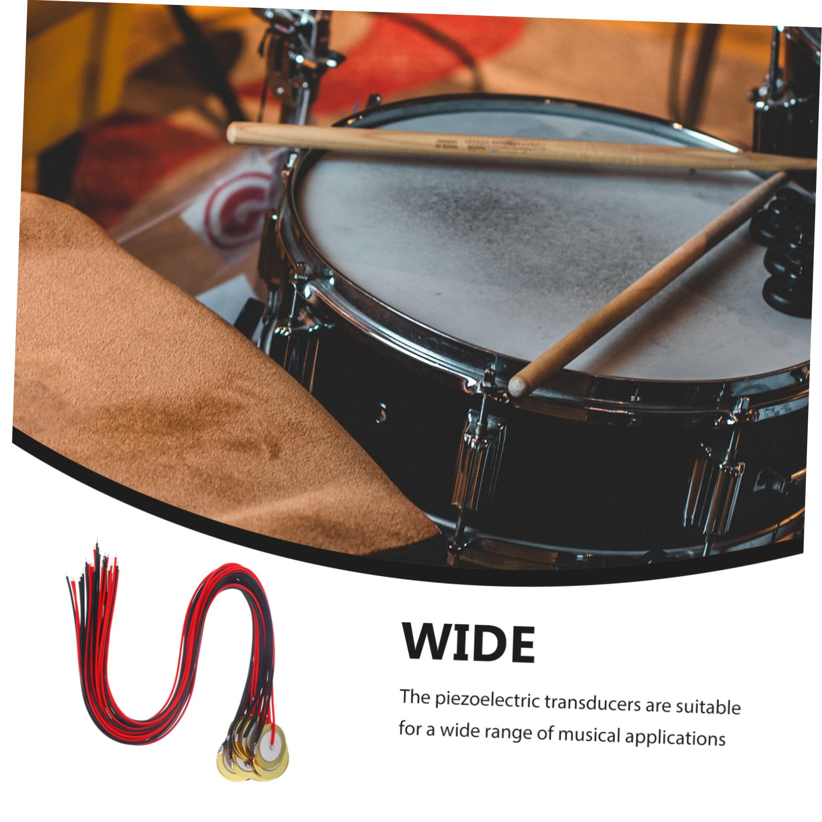 ifundom 60stücke Teiliges Piezo Pickup Akustische Instrumente Piezoelektrische Wandler Für Gitarre Schlagzeug Und Mikrofon-trigger Langlebig Und Leicht Kabel