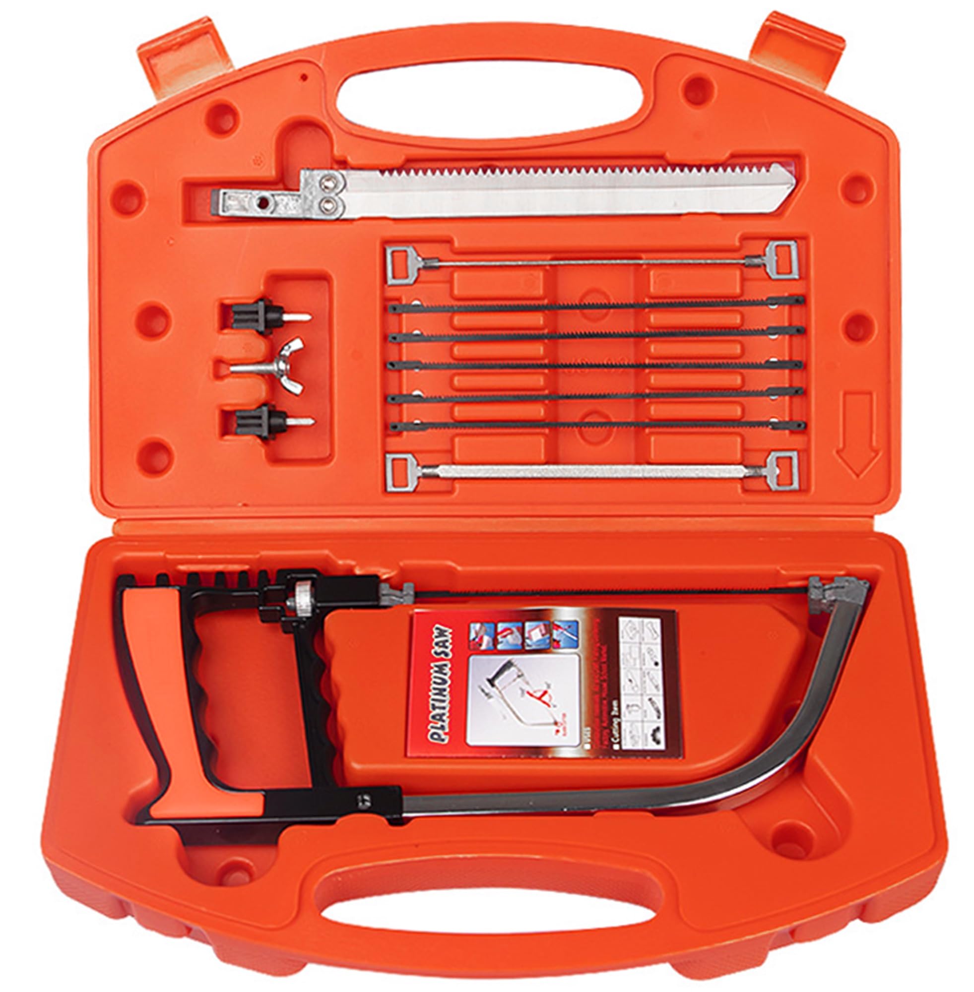 12pcs Multifunctional Coping Saw Set, 10” Hack Saws, Portable Handsaw, Steel/Diamond Saw Blades for Small DIY Woodworking Crafts Metal Ceramic Tile