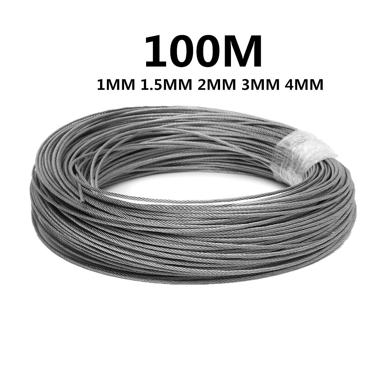 Cable Acero,Cable Acero Plastificado 100m 50m304 Acero inoxidable 1 mm 1,5 mm 2 mm de diámetro alambre de acero cable de cable de elevación Línea de elevador Línea de tendedero a prueba de herrumbre 7