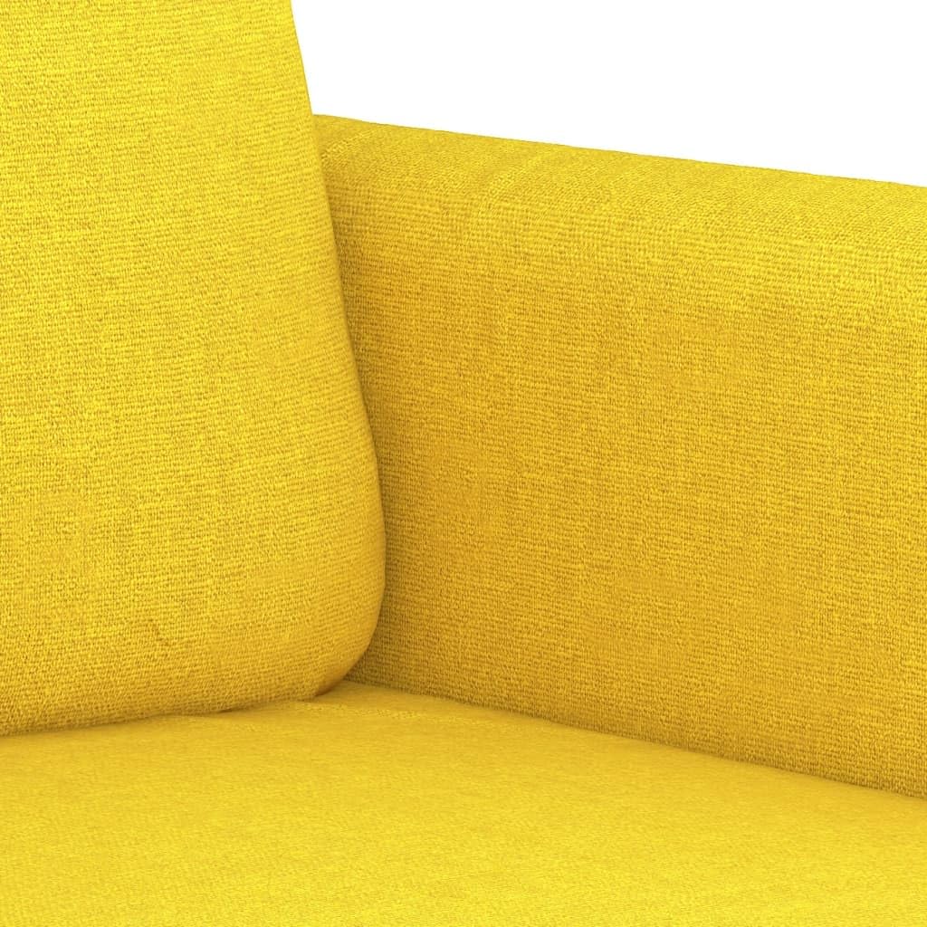 3-częściowy zestaw tapicerowany z poduszkami, jasnożółty materiał, sofa narożna, sofa do spania, dwuosobowa zestaw wypoczynkowy, funkcja relaksu, miejsce do przechowywania