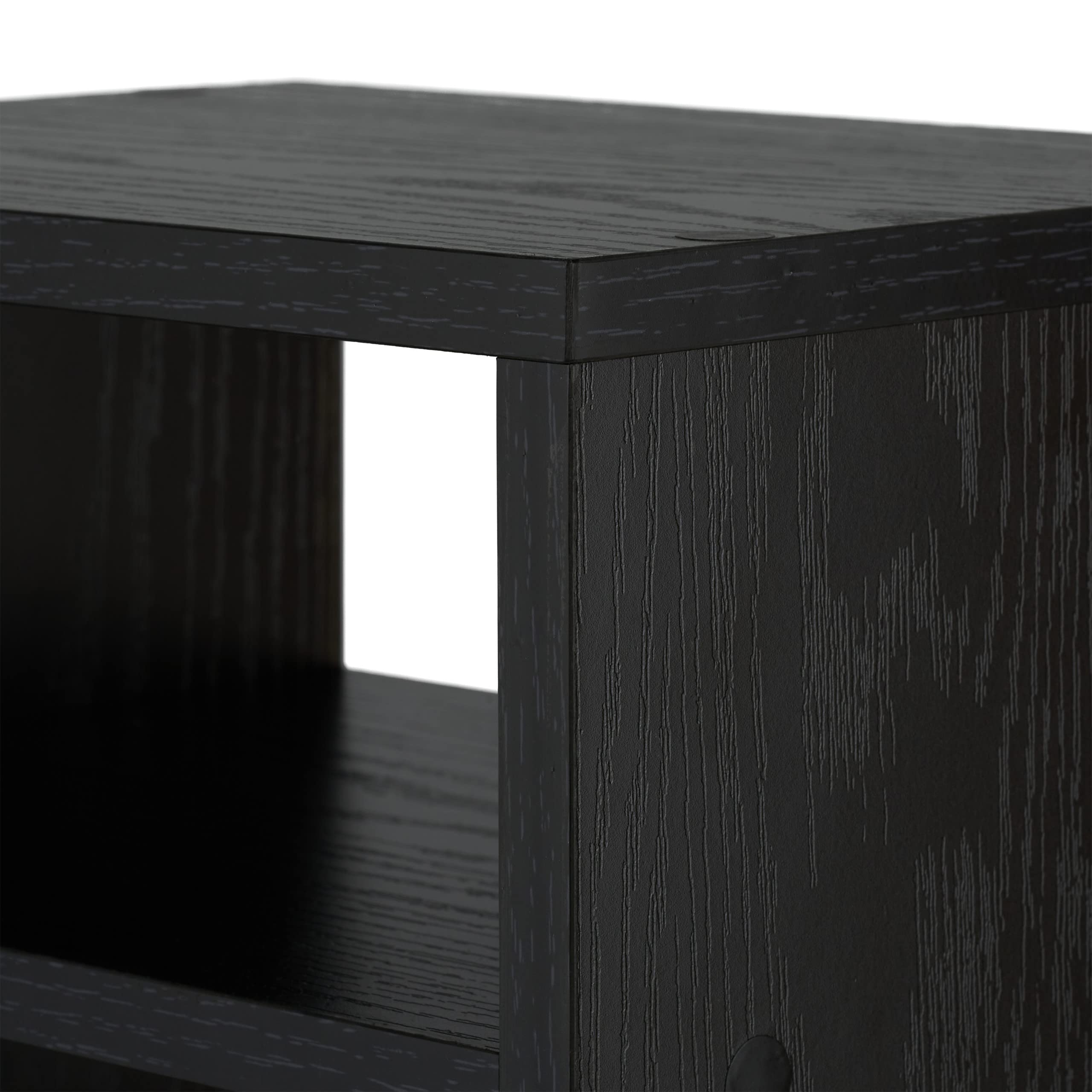 Relaxdays Supporto per Monitor con Ripiani Organizer, 2 Parti, Base Rialzata per PC da Scrivania, Casa e Ufficio, Nero