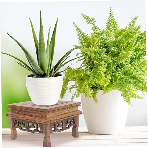 Miniatura 2 de IMIKEYA Artesanías de madera la decoración de la oficina bandejas de madera bandeja de cristal base jarrón base de tetera base de madera bonsái