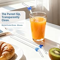 Vista 2 de Lindas pajitas de vidrio con lazos