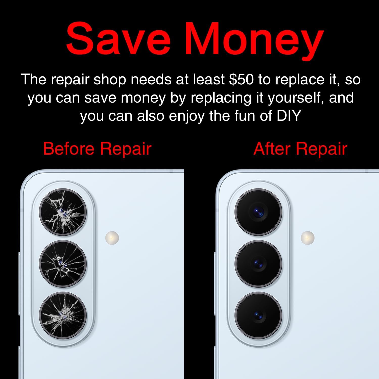 2PCS Galaxy S26 / S26+ Back Rear Camera Lens Glass Replacement, ASDAWN Back Lens Glass for Samsung Galaxy S26 / S26 Plus All Carriers with Free Lens Film + Repair Tool Set image 5