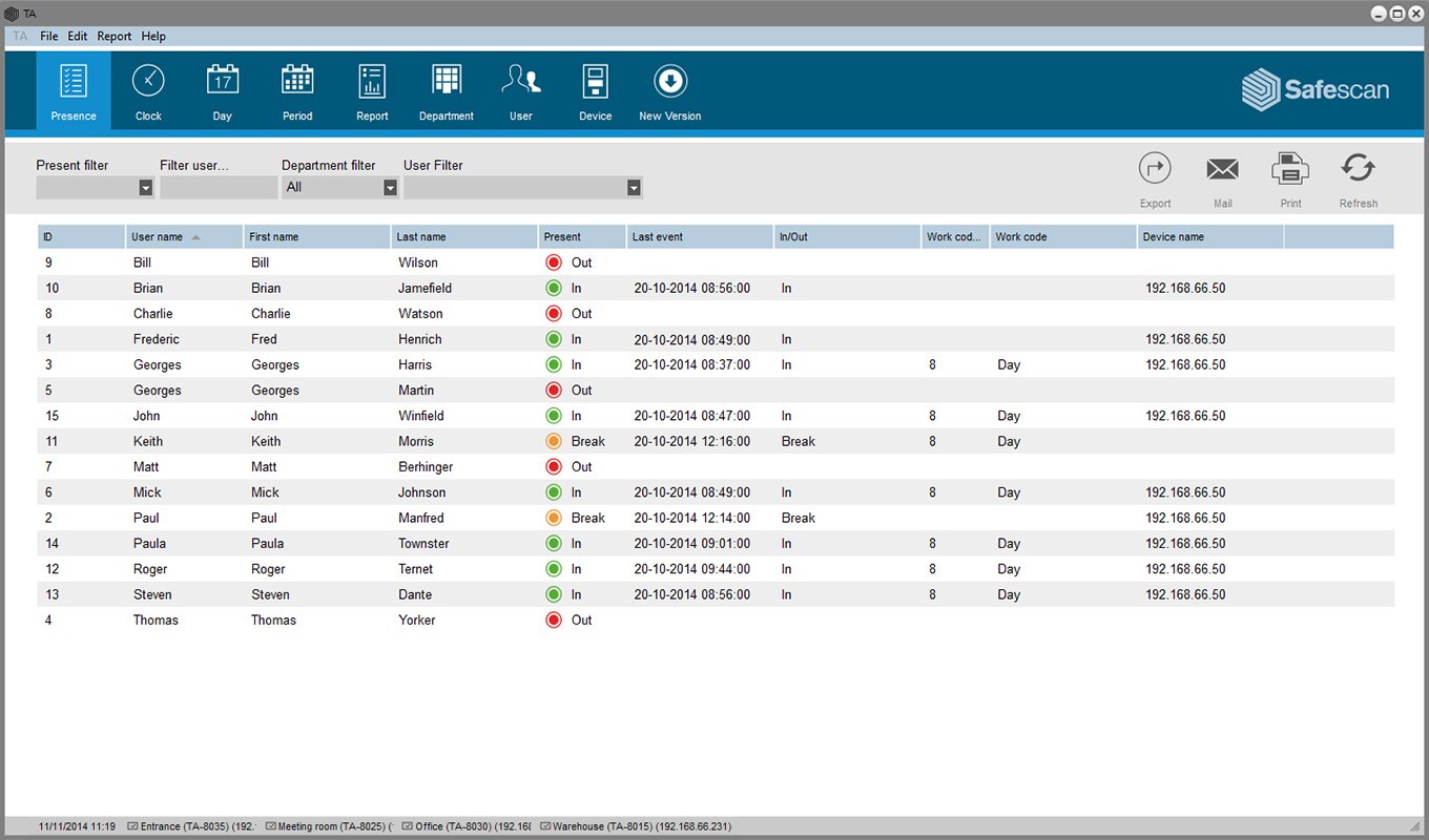 Safescan TA-8010 - Controlador de presencia