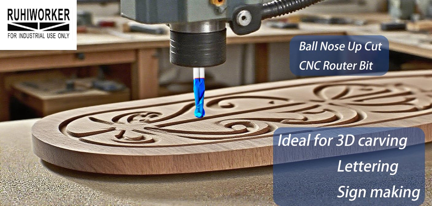 CNC Ball Nose End Mill - Precision Carbide Router Bit -3