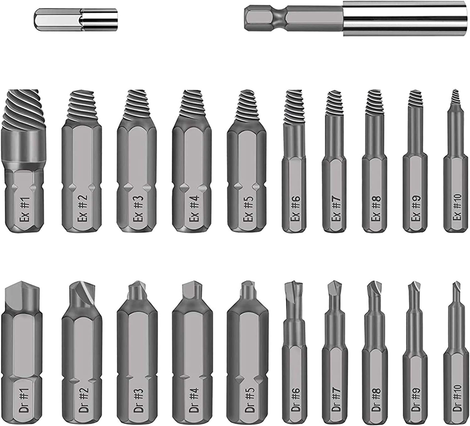 22 PCS High Speed Steel Hexagon Socket Set Screw Removal Kit, Damaged Wire Stripping Screw Extractor Kit for Damaged Screw Extractor Kit