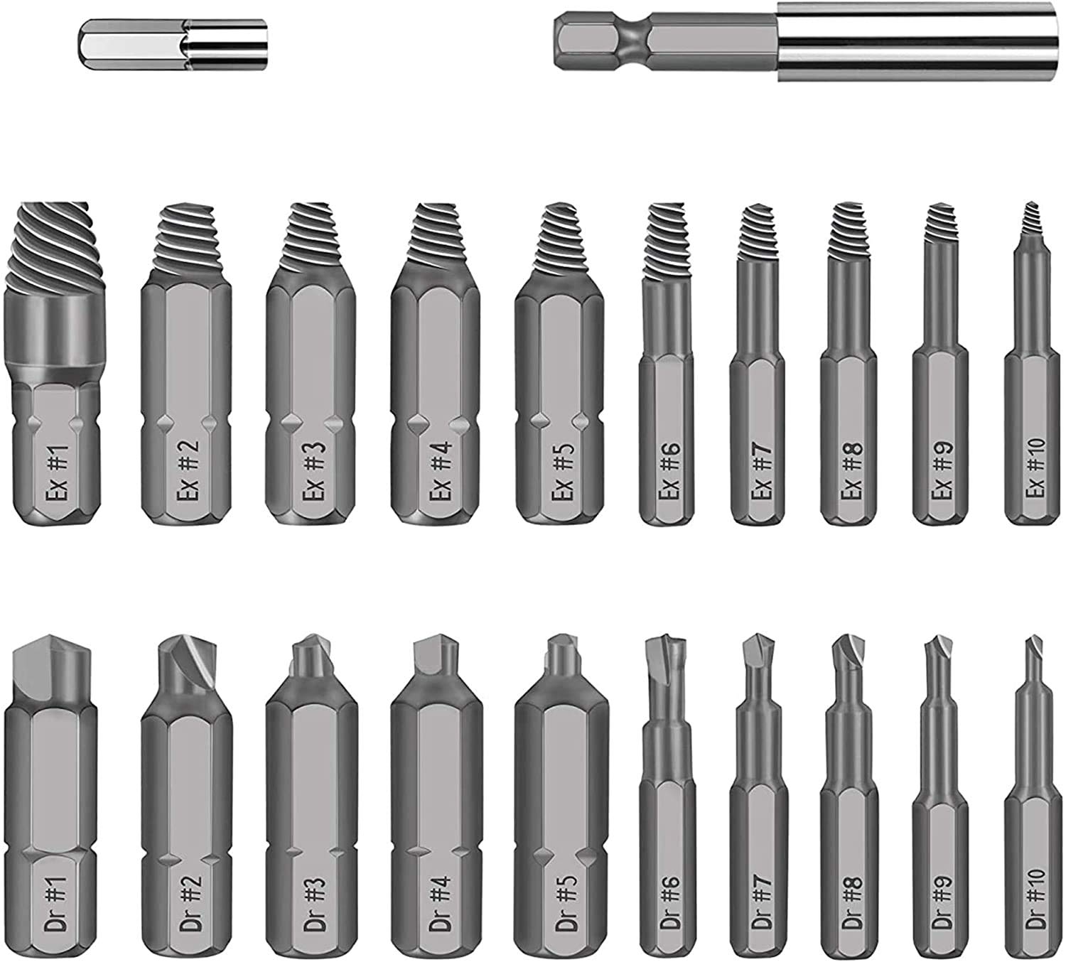 22 PCS High Speed Steel Hexagon Socket Set Screw Removal Kit, Damaged Wire Stripping Screw Extractor Kit for Damaged Screw Extractor Kit