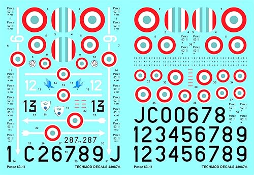 Miniatura 9 de Techmod 48087 148 Potez 63-11 French Fighter Wet Decal WWII wMask WWII