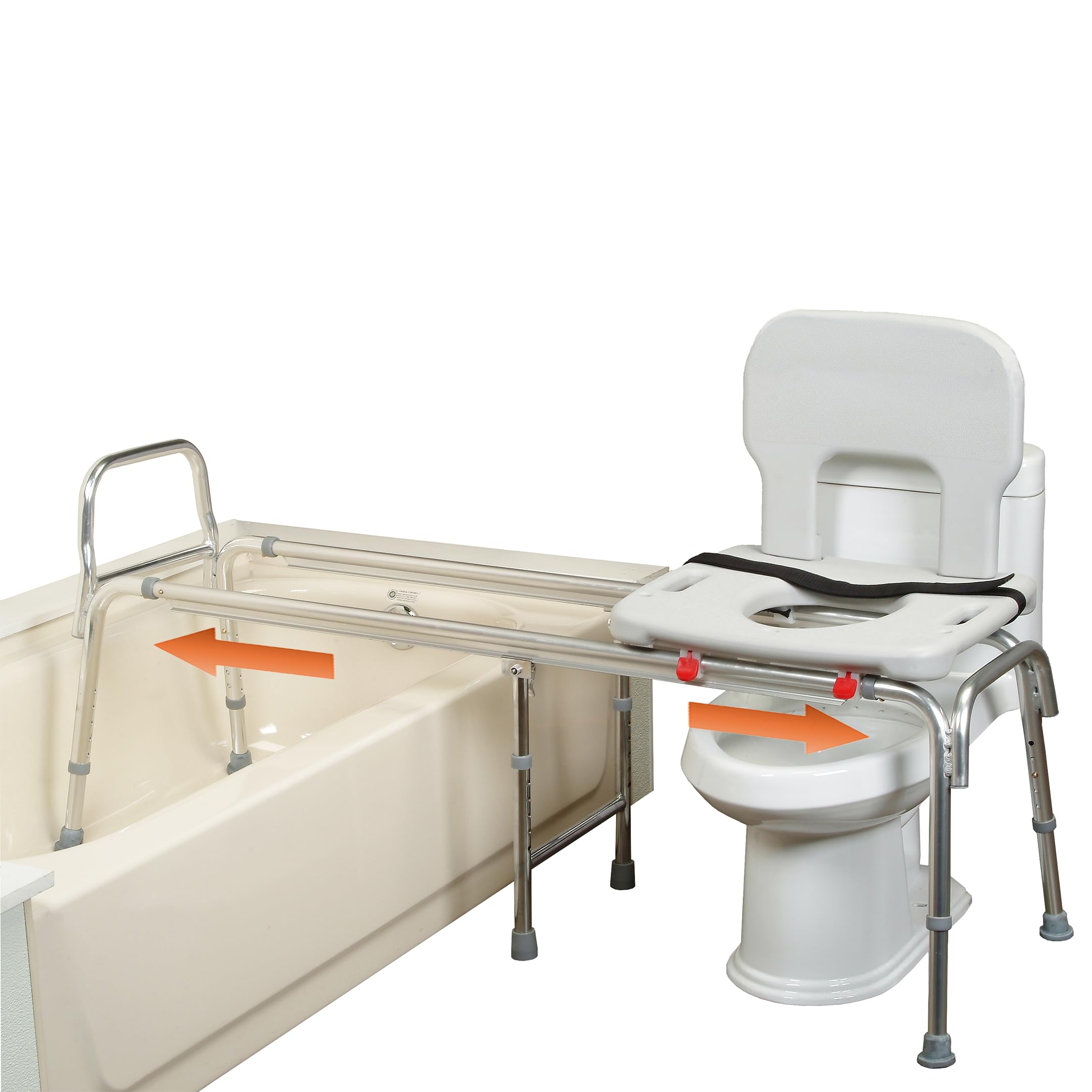 Eagle Health Supplies Toilet-to-Tub Transfer Bench with Cut Out Seat, FSA/HSA Eligible Sliding Shower Chair for Elderly and Disabled, Height Adjustable Shower Seats for Adults Inside Shower, 77993