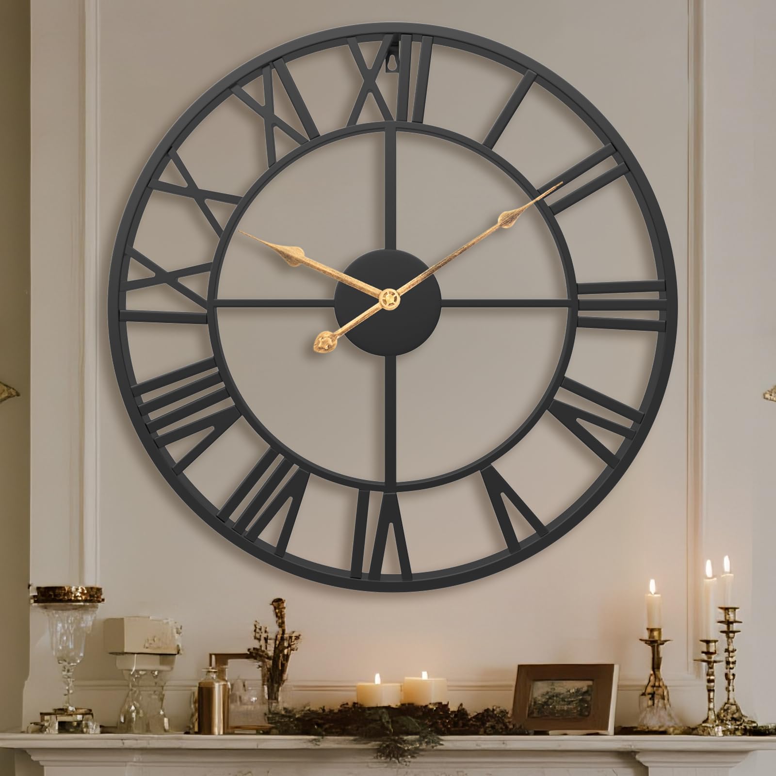 Pytha Sight Reloj de pared moderno 35 cm de metal negro, silencioso