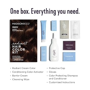 Madison Reed Radiant Refresh Hair Color Bundle - Radiant Hair Color Kit in Napoli Brown - 5NGV and Color Therapy in Dorato